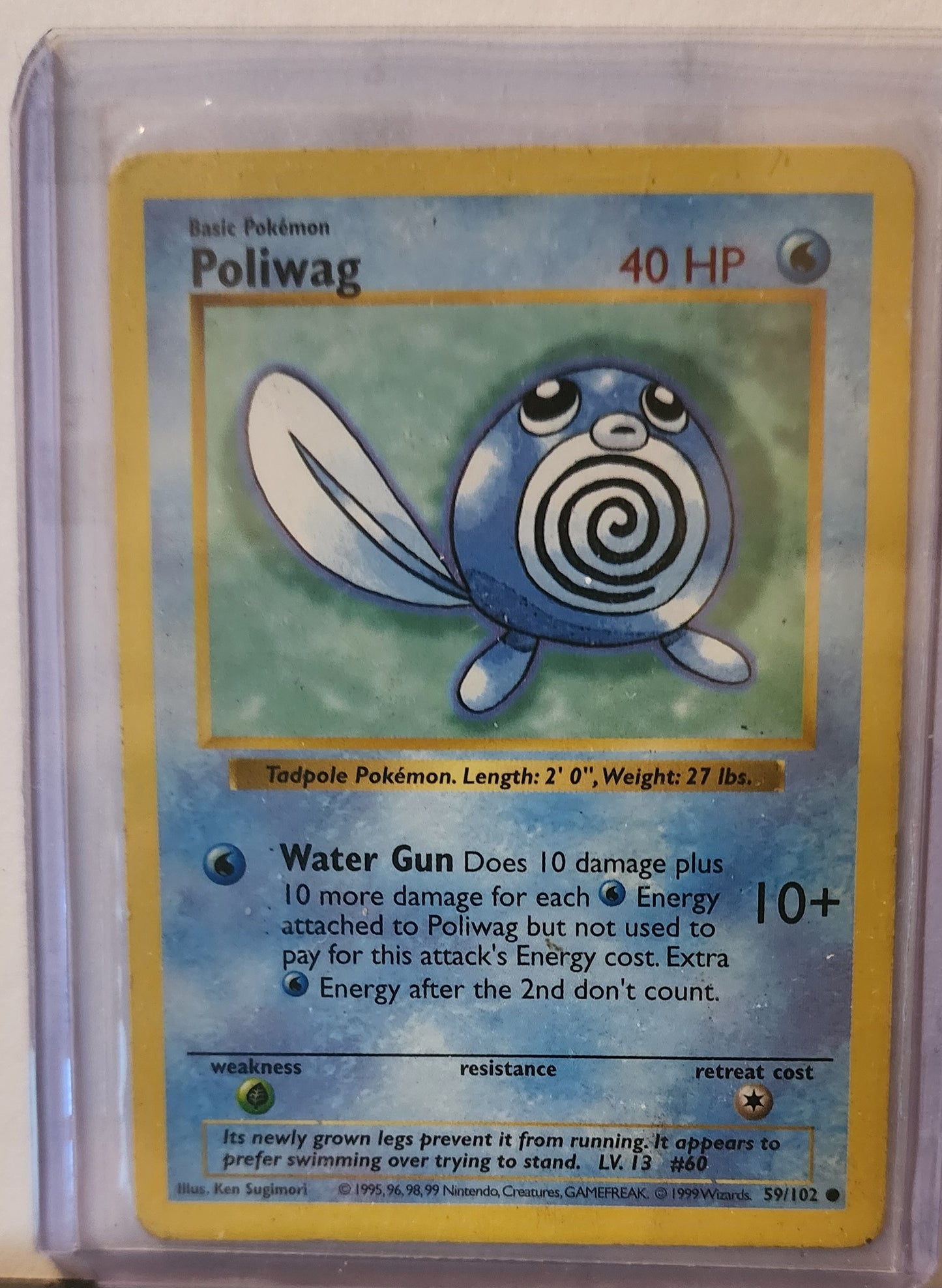 1999 Pokemon Poliwag Base Shadowless #59/102 HP